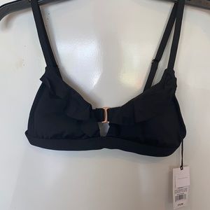 BNWT Black bikini top with ruffles
